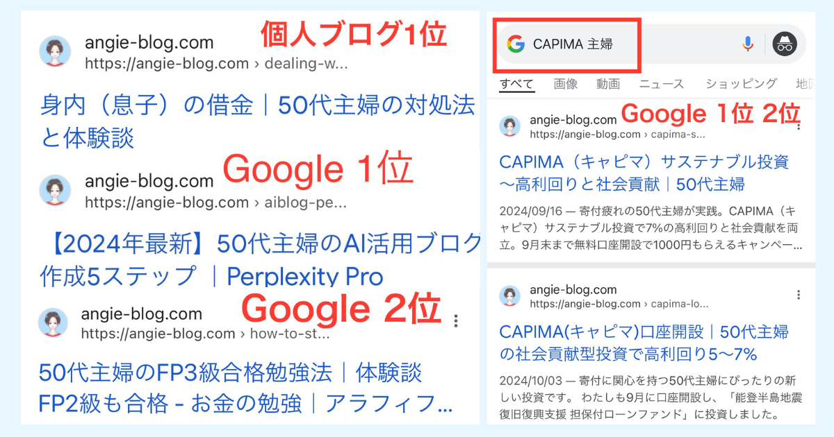 50代主婦のAI活用ブログSEO最適化1ヵ月で検索1位